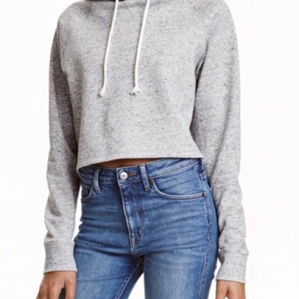 Gray cropped hoodie